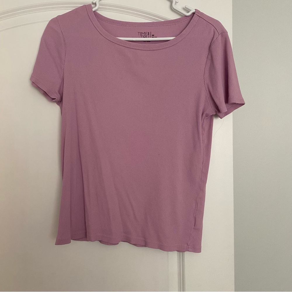 Time and Tru Women's Lavender Short Sleeve Tee
